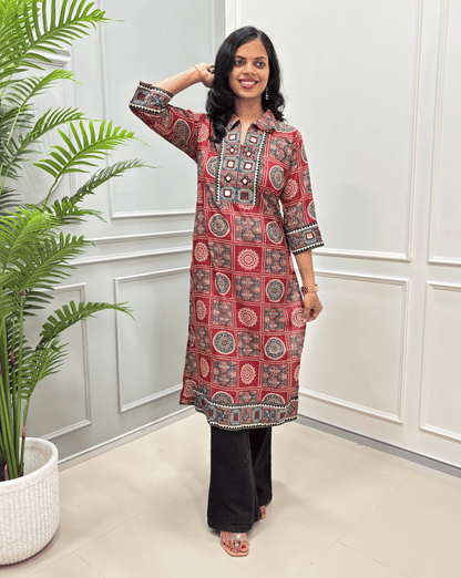 Vanya Ajrakh Long Kurti