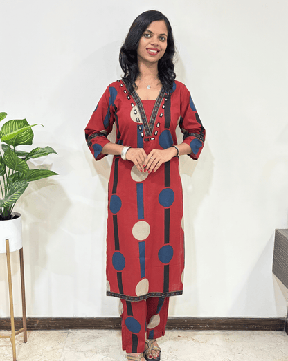 Moon Ajrakh Cotton Co-ord Set