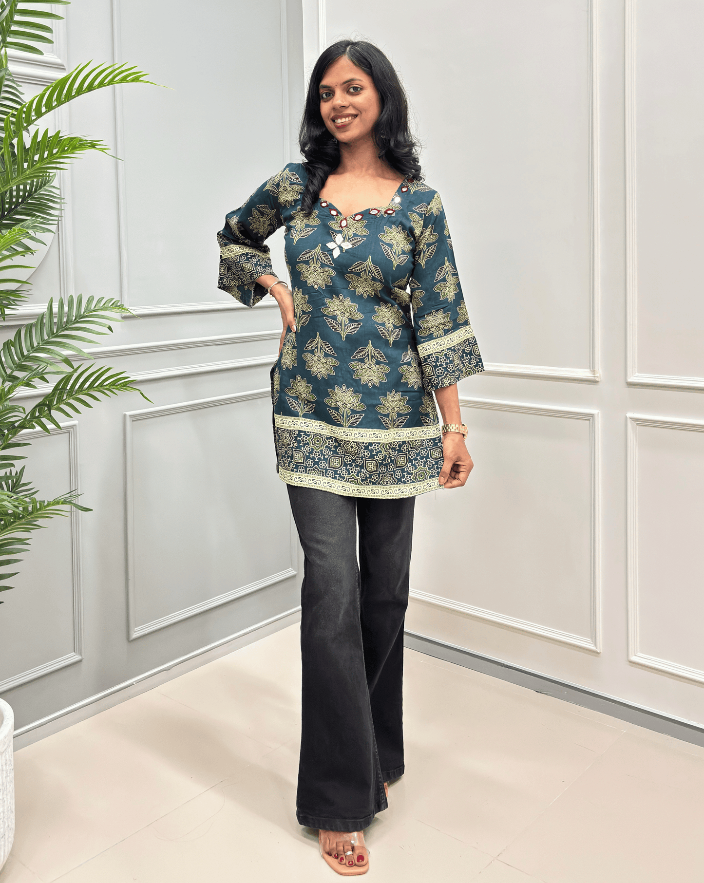 Nysa Ajrakh Short Kurti