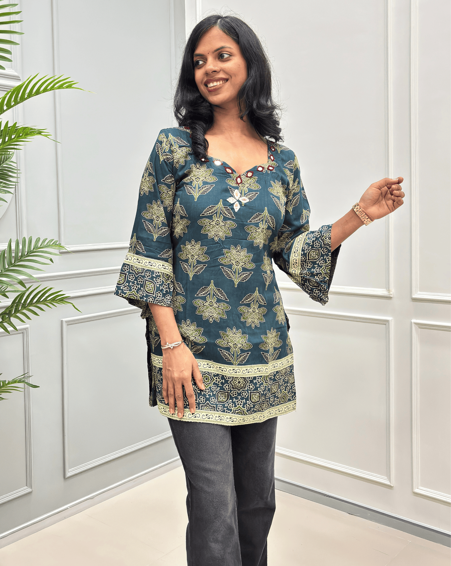 Nysa Ajrakh Short Kurti