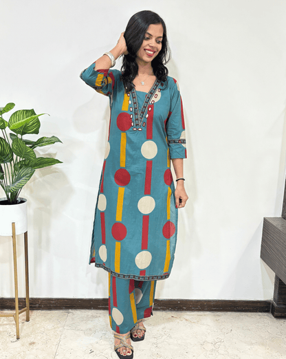 Moon Ajrakh Cotton Co-ord Set