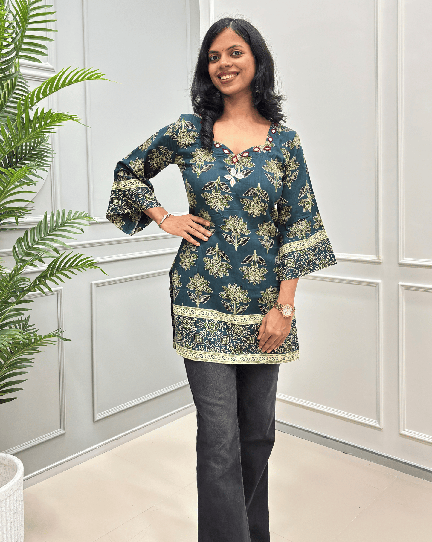 Nysa Ajrakh Short Kurti
