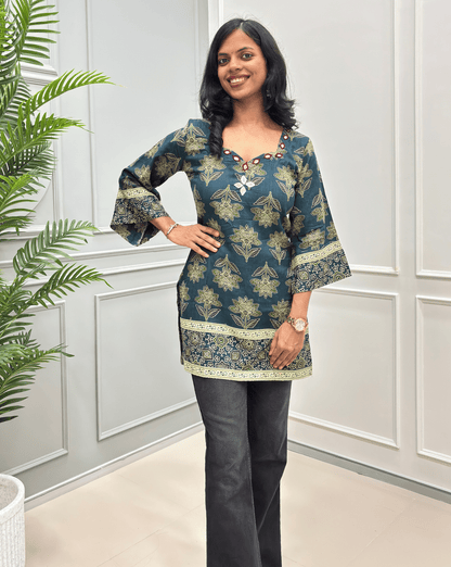 Nysa Ajrakh Short Kurti