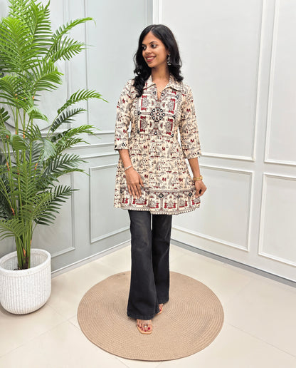 Alisha Warli Cotton Short Kurti