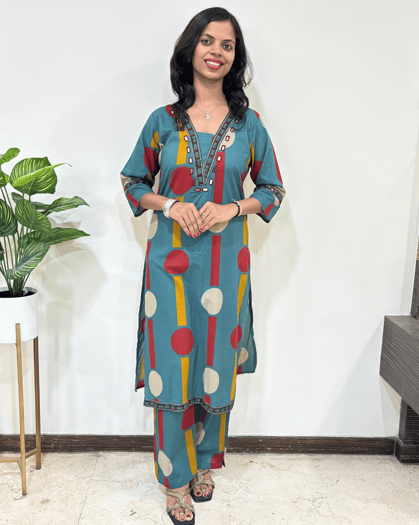 Moon Ajrakh Cotton Co-ord Set