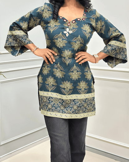 Nysa Ajrakh Short Kurti