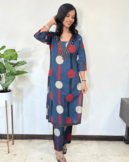 Moon Ajrakh Cotton Co-ord Set