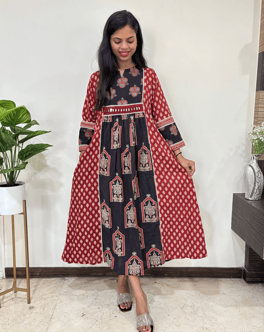 Sana Handblock Ajrakh One-Piece