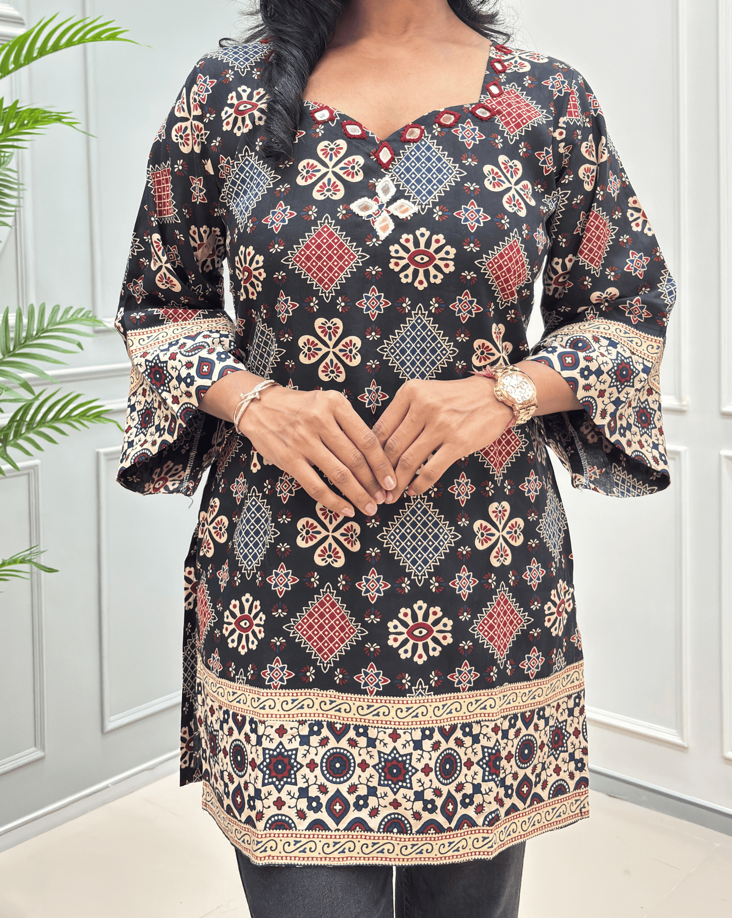 Nysa Ajrakh Short Kurti