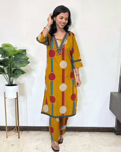 Moon Ajrakh Cotton Co-ord Set