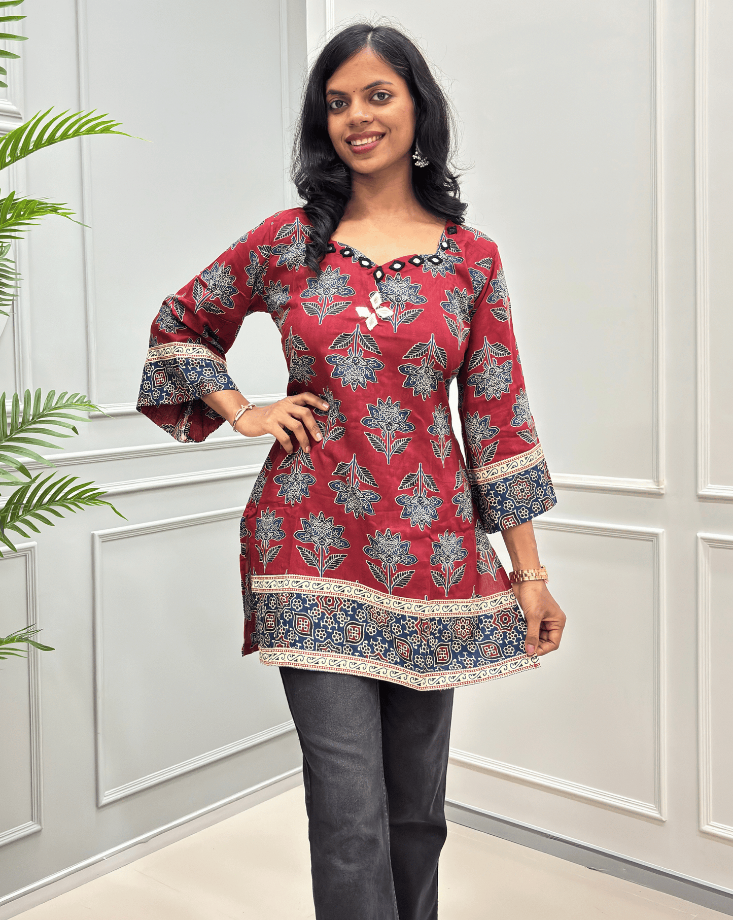 Nysa Ajrakh Short Kurti