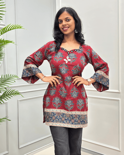 Nysa Ajrakh Short Kurti