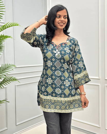 Nysa Ajrakh Short Kurti
