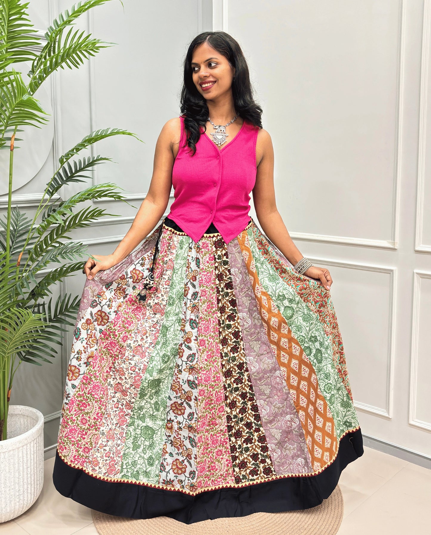 Forum Ajrakh Flared Skirt