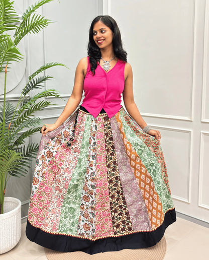Forum Ajrakh Flared Skirt