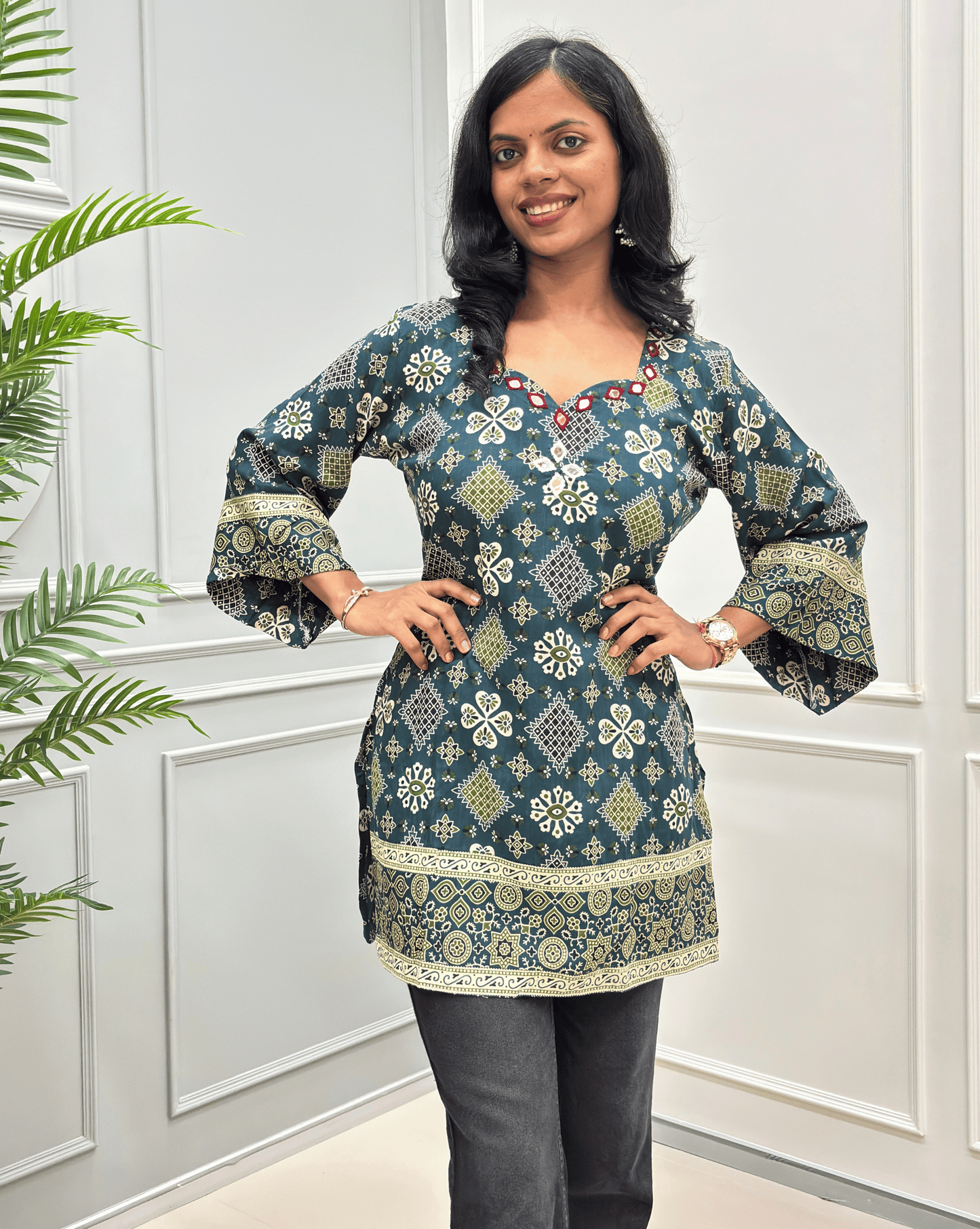Nysa Ajrakh Short Kurti
