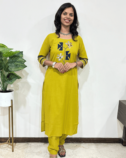 Kiyana Applique-work Cotton Co-ord Set