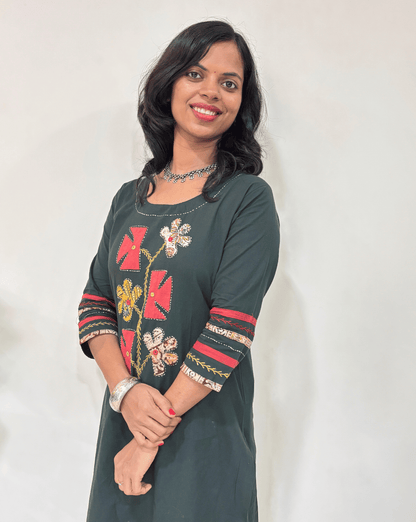 Kiyana Applique-work Cotton Co-ord Set