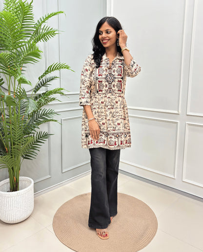 Alisha Warli Cotton Short Kurti