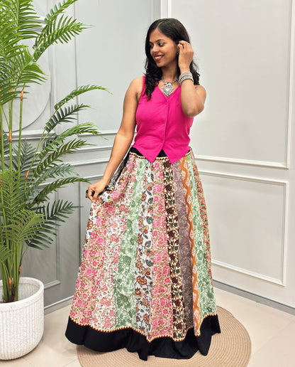 Forum Ajrakh Flared Skirt