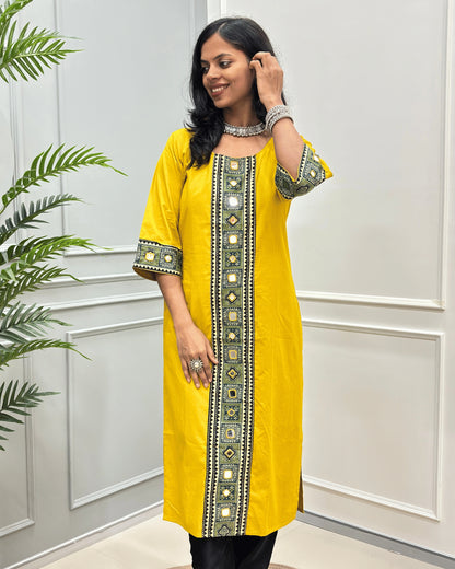 Mohini Ajrakh Plain Long Kurti