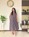 Ajrakh Kiara A-line Long Kurti with Mirror Work