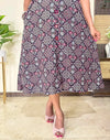 Ajrakh Kiara A-line Long Kurti with Mirror Work